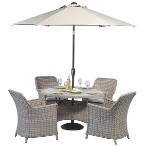 Supremo Venice 4 Seat Round Set - Parasol Supplied Separately